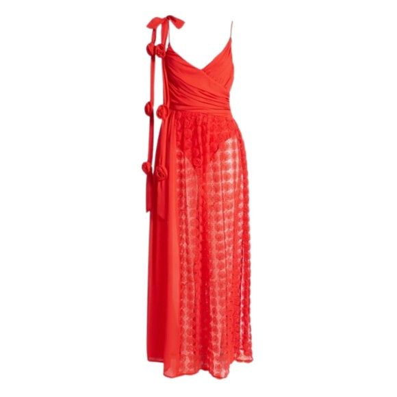 NEW For Love and Lemons Hannah Maxi Dress Red Small - Picture 9 of 17